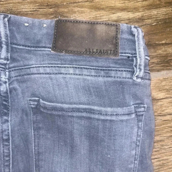 All Saints Grace Slashed Moto Distressed Skinny Jeans Sz 28 - Picture 4 of 4